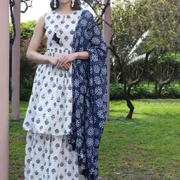 KALINI Women Ethnic Motifs Printed Regular Kurta with Sharara & With Dupatta-52