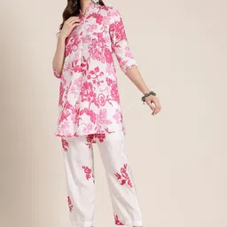 HERE&NOW Floral Printed Mandarin Collar Straight Kurta-29