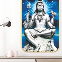 SAF White & Blue 1 Piece Wood Other Wall Paintings-43