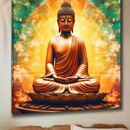 Myntra Elegant Homes Grey & Green 1 Piece Canvas Religious Wall Paintings-image-88
