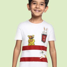 LAdore Kids White & Red Printed T-shirt-36