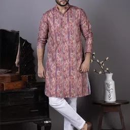 PulseIQ Men Viscose Rayon Straight Kurtas-image-10