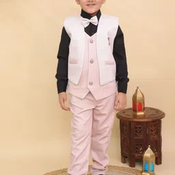 BAESD Boys Shawl Collar Long Sleeves Single-Breasted 3-Piece Suits With Bow Tie-image-98