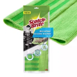 Scotch-Brite 30x36 cm Scratch Free Green Microfiber Kitchen Scrubby Wipe, IA840046352-11