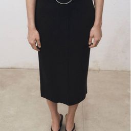 MANGO Mid-Rise Wool-Cotton Midi Straight Skirt-picture-9