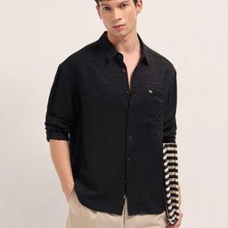 THE BEAR HOUSE Relaxed Fit Pinstripes Striped Spread Collar Casual Shirt-image-79