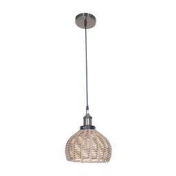 Fos Lighting Handwoven Wicker Faux Cane 254 mm(10 Inch) Dome Hanging Pendant Light - CaneDome-Plastic-10-HL1-image-60