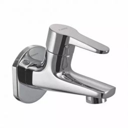 PLUMBER Single Lever Bib Cock (Lifting Type Cold Water Cartridge) with Wall Flange, ZE-2103-15