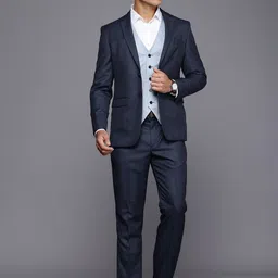 Louis Philippe Single Breasted Slim Fit 3-Piece Formal Suit-picture-55