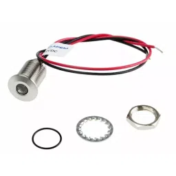 RS PRO Green Panel Mount Indicator 10.8-13.2V DC, Mounting Hole Size 10 mm, Termination Type Lead Wires, IP Rating IP67, Model No 1393368-36