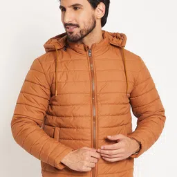 VERO AMORE Men Solid Hooded Quilted Jacket-16