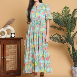 Aawari Floral Print A-Line Maxi Dress-image-84