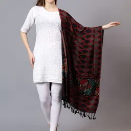 Mizash Women Floral Woven Design Shawl-22
