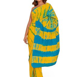 Craft Musium Floral Pure Cotton Bagru Saree-image-26