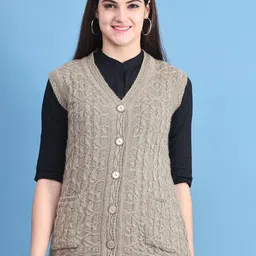 VANYA Women Cable Knit Sleeveless Sweater Vest-image-2