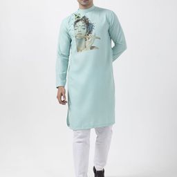 DEVOILER Men Abstract Printed Regular Kurta with Pyjamas-26
