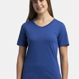Jockey Women V-Neck Pockets T-shirt-image-128