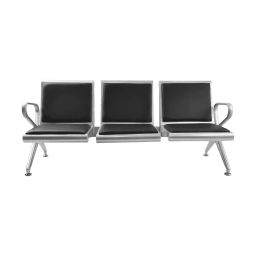 Dicor Seating Pelican 3 Seater MS with Powder Coating Waiting Chair with Cushion, Black & Silver-image-66