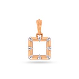 BHIMA 18K BIS Hallmark 750 PuritySquare Cut Diamond Pendant-image-99