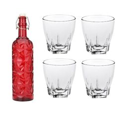 SOMIL Red Glass Airtight Can Bottle-image-93