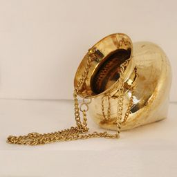Exotic India Gold Toned Brass Hanging Jaladhara Kalasha With Hole At The Bottom-6