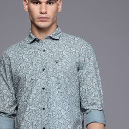 Allen Solly Custom Slim Fit Abstract Printed Pure Cotton Casual Shirt-picture-43