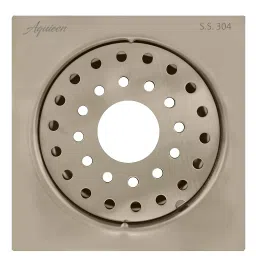 Aquieen Classic SS 304 5 X 5 Inch SS Silver Square Hole Floor Water Drain Grating Each of 1 Piece-8