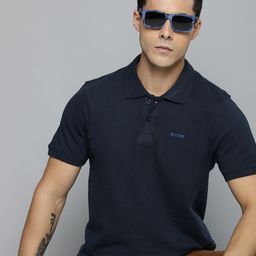 R.Code by The Roadster Life Co. Men Solid Polo Collar T-shirt-image-63