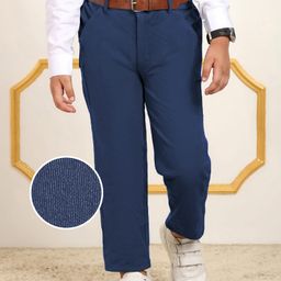 Mark & Mia Full Length Party Wear Trouser with Belt Detailing - Navy Blue-image-8