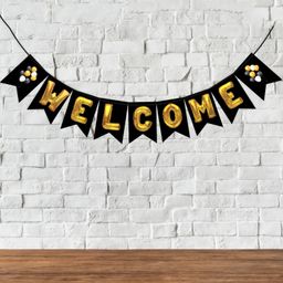 Wobbox Welcome Banner Welcome Home Decoration Black Length- 100 Cm-picture-6