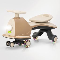 Baybee Nord Kids Magic Swing Car for Kids, Twister Ride on Toy Kids Car with Music, Flashing LED PU Wheels & Light | Push Ride on Baby Car (Dark Sandal)-19