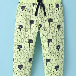Mini Taurus Cotton Knit Full Length Lounge Pant with Bear Print - Green-picture-28