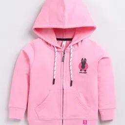 giniekids Cotton Lycra Full Sleeves Solid Hoodies - Pink-picture-38