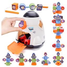 NEGOCIO Toddler Montessori Toys Spaceship Shape Sorter Building BlocksSensory Fine Motor Skills Developmental Toys for kids -PACK OF 1 - COLOR MAY VARY-26