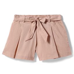 UCB Cotton Knit Above Knee Length Shorts With Belt - Beige-image-35