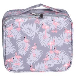 House of Quirk Makeup Box/Cosmetic Storage Case With Adjustable Compartment - Grey Flamingo-image-90