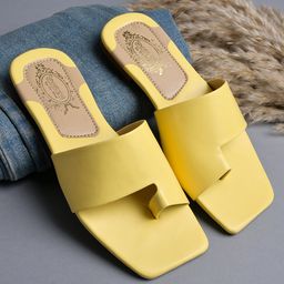 Shoetopia Solid Sandals - Yellow-image-65