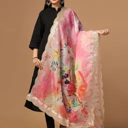 Kaizen TEXO FAB Printed Organza Dupatta with Zari-22