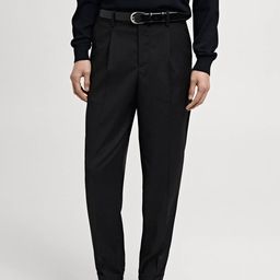 MANGO MAN Slim Fit Pleated Trousers-image-88