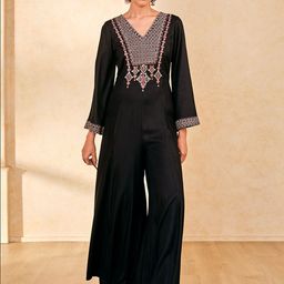 Global Desi Women Basic Jumpsuit with Embroidered-picture-58