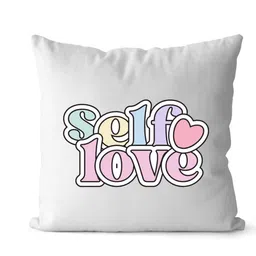 Loops n knots White & Pink Self Love Printed Pre-Filled Cushion-picture-35