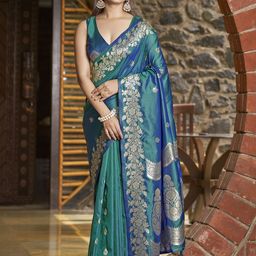 SAREETHNIC Woven Design Zari Pure Silk Banarasi Saree-image-57