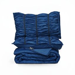 Zarf Blue 300 TC Microfiber King Bedsheet Set- 274.32 cm x 274.32 cm-image-5