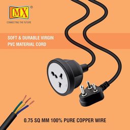 MX Single Socket Extension Board with 1.5M Heavy Duty Long Wire Cord, Use to Exetend Power Socket 2500W 10A Expandable Electric Extension, 3 Pin Plug with Surge Protection & Child Safety Shutter image 5