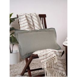 Maspar Green Solid 100%Cotton Rectangle Cushion Cover-picture-15