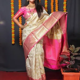 RUNAYA NX Woven Design Zari Silk Blend Banarasi Saree-image-67