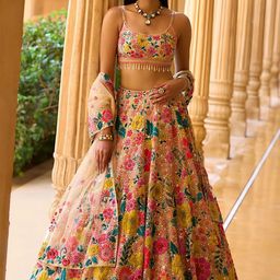 ODETTE Embellished Sequinned Semi-Stitched Lehenga & Blouse With Dupatta-picture-2