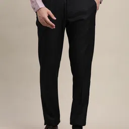Turtle Men Checked Tailored Skinny Fit Formal Trousers-image-25