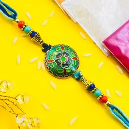 TANAIRA Beaded Thread Rakhi Comes With Roli Chawal Tilak Set-image-83
