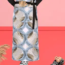 ArtzFolio Brown & Grey Printed Pure Cotton Waist Apron-24